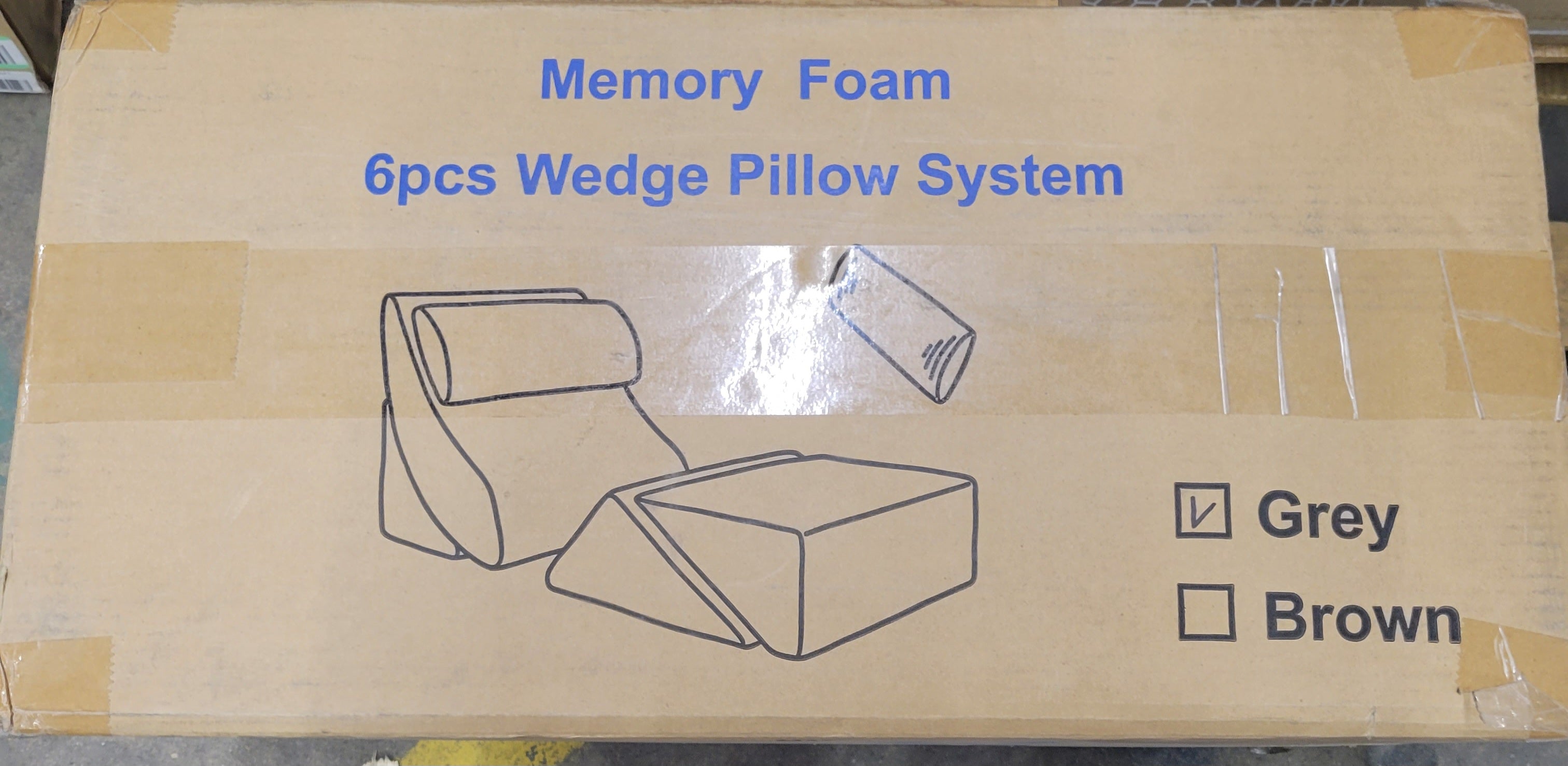 Lazyzizi 6pcs Orthopedic Bed Wedge Pillow Set Memory Foam Adjustable Bed Pillow (8094750114030)
